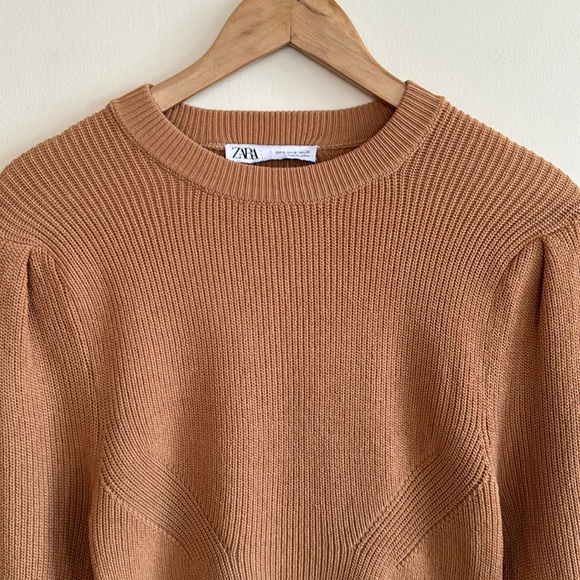 ZARA knit puff sleeve sweater . - Picture 4 of 8